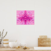 Poster FUMÉE ROSE - Art fractal moderne et abstrait - (Cuisine)