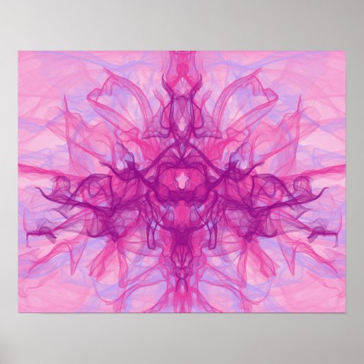 Poster FUMÉE ROSE - Art fractal moderne et abstrait - (Devant)