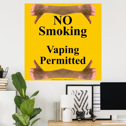 Poster Fumer contre Vaping (Bureau à domicile)