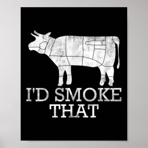 Poster Fumer De La Viande Grillée Vapeur À La Fumée Qui