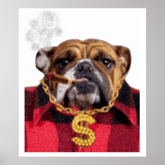 Poster Fumer Gangsta Bulldog (Devant)