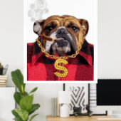 Poster Fumer Gangsta Bulldog (Bureau à domicile)