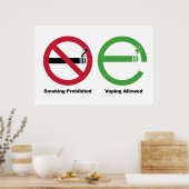 Poster Fumer interdit. Vapage autorisé (Cuisine)
