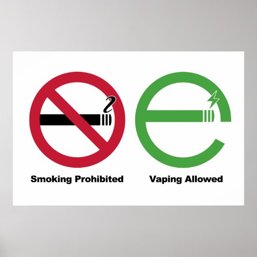 Poster Fumer interdit. Vapage autorisé (Devant)