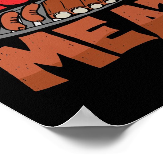 Poster Fumer plus Viande Fumer Grill Viande Barbecue (Coin)