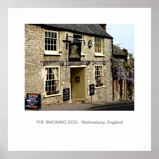Poster Fumer Pub de chien Malmesbury, Angleterre (Devant)