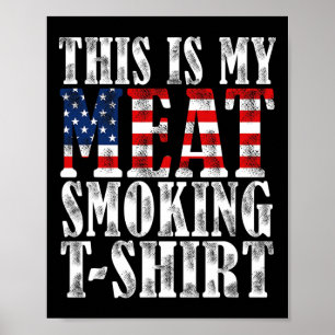 Poster Fumeur De Barbecue Rétro Drapeau Us Vintage C'est