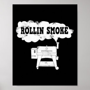 Poster Fumeur De Pellet Drôle Grill Barbecue Pour Fumer L