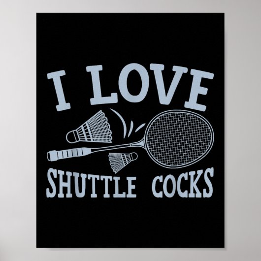 Poster Fun Badminton Player Match Game Joke  (Devant)