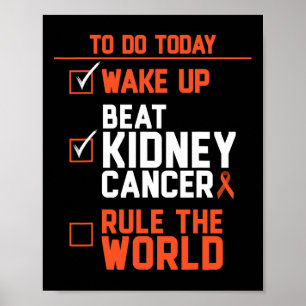 Poster Fun Beat Cancer du rein Règle le monde Survivant Q