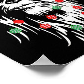 Poster Fun Bigfoot visage Santa Hat mignon Noël Noël (Coin)