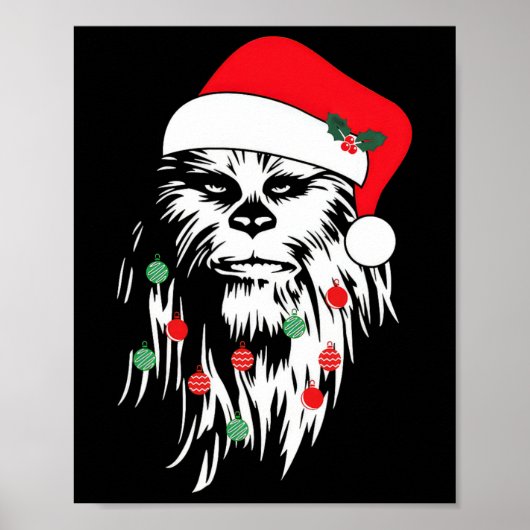 Poster Fun Bigfoot visage Santa Hat mignon Noël Noël (Devant)