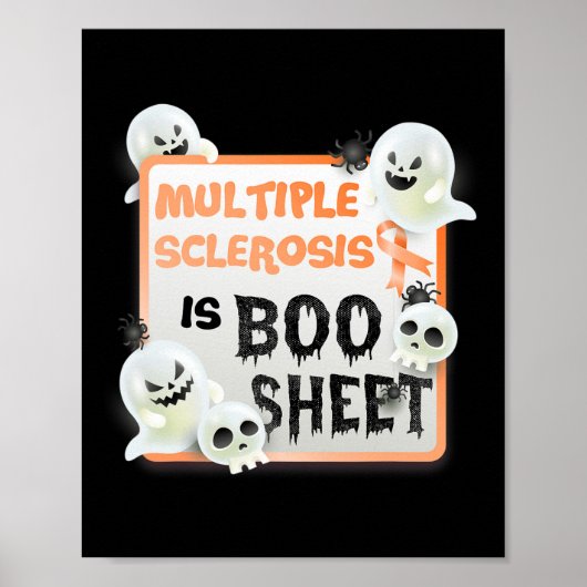 Poster Fun Boo Halloween Ghost Ms Multiple Sclerose (Devant)