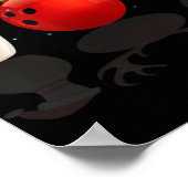 Poster Fun Bowling Noël Noël Chapeau Noël Lumières Cadeau (Coin)