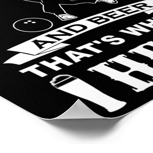 Poster Fun Bowling Team Papa Gift Bowling et Bière (Coin)