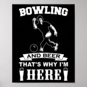 Poster Fun Bowling Team Papa Gift Bowling et Bière (Devant)