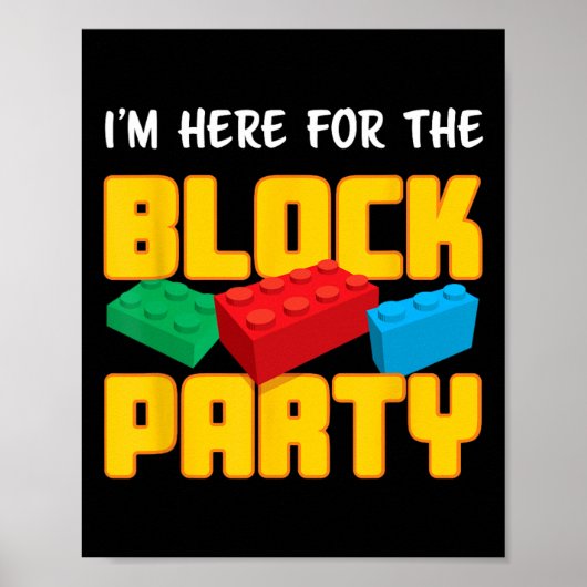 Poster Fun Building Blocks Block Party Pre K Men Women Ki (Devant)