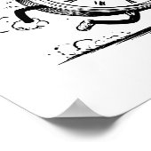 Poster Fun Cartoon Coloring Page: Ablaze Clock Sketch (Coin)