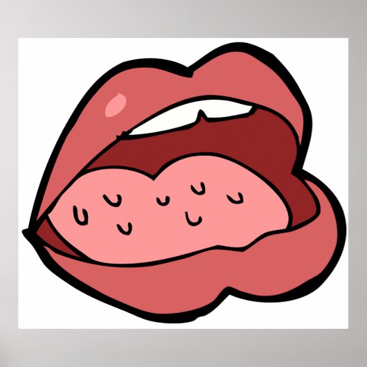 Poster Fun Cartoon Open Mouth and Lips (Devant)
