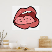 Poster Fun Cartoon Open Mouth and Lips (Cuisine)