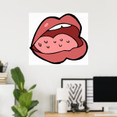 Poster Fun Cartoon Open Mouth and Lips (Bureau à domicile)