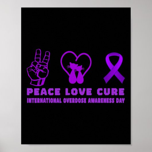 Poster Fun Chat Peace Love Cure Overdose Support de sensi (Devant)