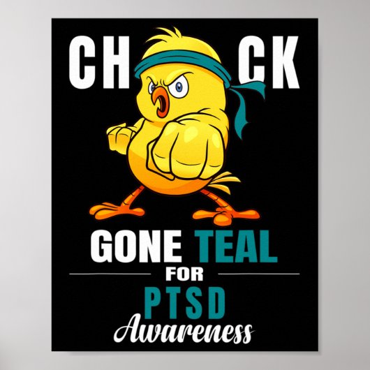 Poster Fun Chick Gone Turquoise Ruban Chicken Warrier Pts (Devant)
