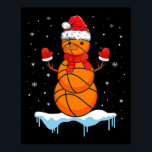 Poster Fun Christmas Basket Père Noël Snowman<br><div class="desc">Fun Christmas Basket Père Noël Snowman</div>