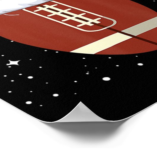 Poster Fun Christmas Football Ball Santa Hat Reindeer Xma (Coin)