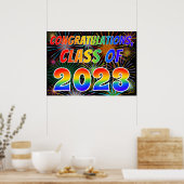 Poster Fun "CLASSE DE 2023" Félicitations (Fireworks) (Cuisine)