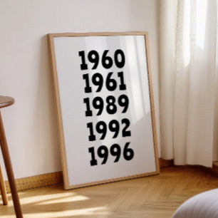 Poster Fun Custom Family 5 Anniversaire Signer l'affiche 