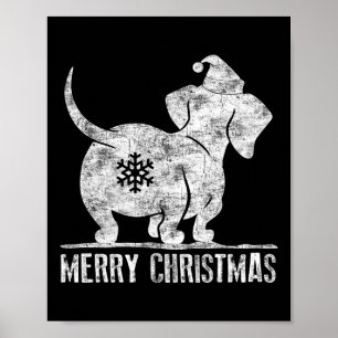 Poster Fun Dachshund Vilain Noël Weiner Amoureux de les c