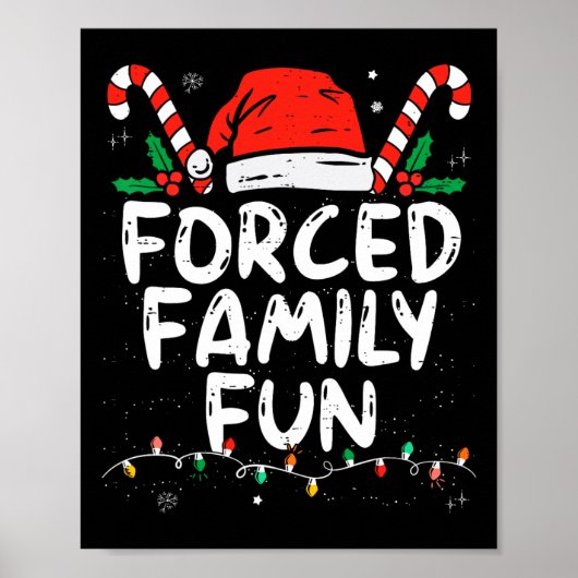Poster Fun de famille forcé Sarcastique Noël drôle (Devant)