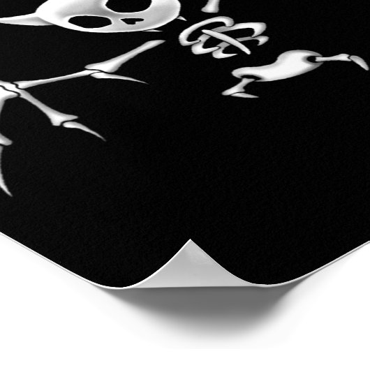 Poster Fun Effrayant Flying Dark Skeleton Bat Halloween C (Coin)