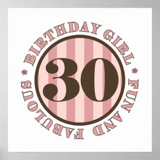 Poster Fun & Fabulous 30th Birthday Gifts (Devant)