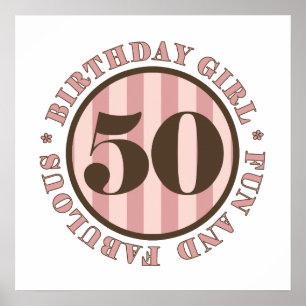 Poster Fun & Fabulous Cadeaux 50e anniversaire