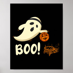 Poster Fun Ghost Player Boo Bysketbyll Costume d'Hallowee