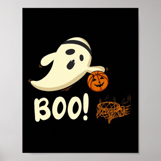 Poster Fun Ghost Player Boo Bysketbyll Costume d'Hallowee (Devant)