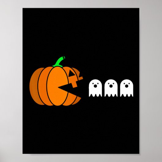 Poster Fun Halloween Citrouille manger Ghost (Devant)