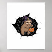 Poster Fun Halloween Sloth éffrayant - Joli Trick-or-Trea (Devant)
