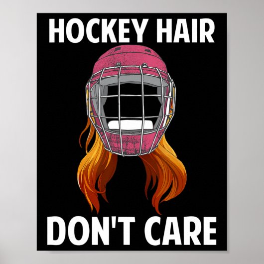 Poster Fun Hockey Hair s'en fiche Wintersports Female Hoc (Devant)