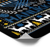 Poster Fun Hockey Menorah Hanoukka Festival juif Vacances (Coin)