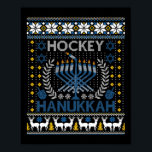 Poster Fun Hockey Menorah Hanoukka Festival juif Vacances<br><div class="desc">Fun Hockey Menorah Hanoukka Festival juif Fête</div>