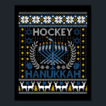 Poster Fun Hockey Menorah Hanoukka Festival juif Vacances<br><div class="desc">Fun Hockey Menorah Hanoukka Festival juif Fête</div>