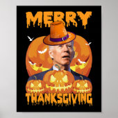 Poster Fun Joe Biden Confond Joyeux Thanksgiving Hall (Devant)