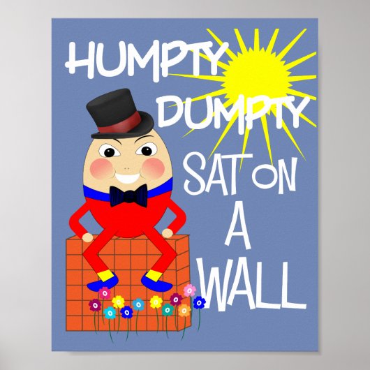 Poster Fun Jolly Nursery Rhyme Humpty Dumpty Cute (Devant)