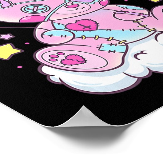 Poster Fun Kawaii Pastel Goth mignonne Ours Déplaisant An (Coin)