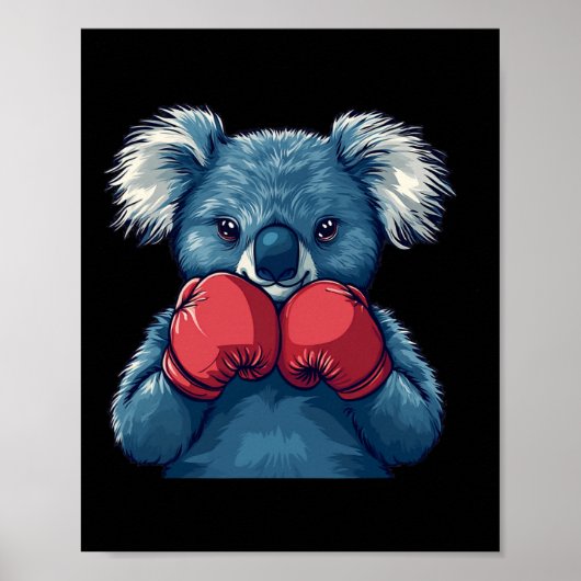 Poster Fun Koala Bear Boxe Pour Un Champion Et Boxing Lo (Devant)