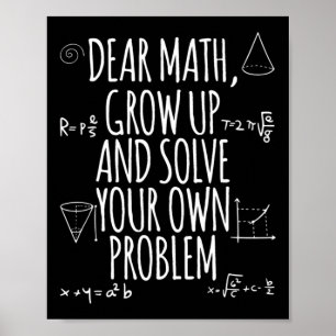 Poster Fun Math Citation Girl Boy Men Women Cher Math Bac