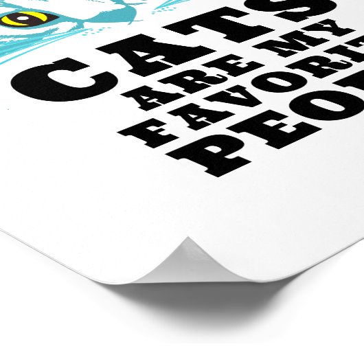 Poster Fun Moderne Sarcastique Turquoise Chat Noir Bold T (Coin)